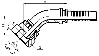 45° BSP FEMALE 60° CONE SWIVEL NUT