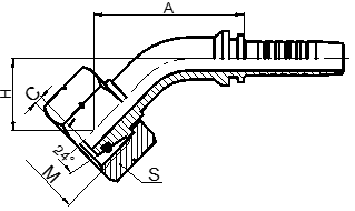 45° METRIC FEMALE 24° CONE O-RING L.T. ISO 12151-2-DIN3865(DKO-L)