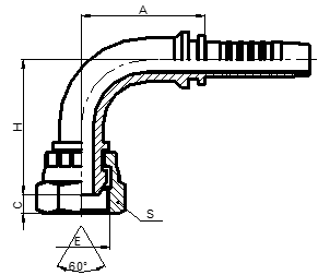 90° BSP FEMALE 60° CONE SWIVEL NUT