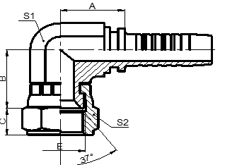 90° JIC COMPACT FEMALE 37° CONE SEAT/SAE J514