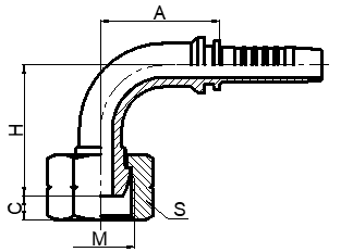 90° METRIC FEMALE 24° MULTI SEAL L.T. ISO 12151-2-DIN 3865