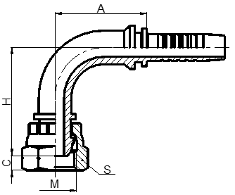 90° METRIC FEMALE MULTI SEAL