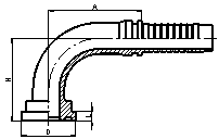 90 ° SAE FLANGE 6000 PSI CODE 62 ISO12151-3/SAE J516-J518