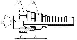BSP FEMALE 60°CONE SWIVEL NUT DOUBLE HEXAGON