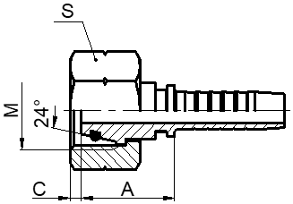 METRIC FEMALE 24° CONE O-RING L.T. ISO 12151-2-DIN3865(DKO-L)