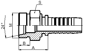 METRIC MALE 24° CONE SEAT H.T. ISO 8434-1-DIN3861