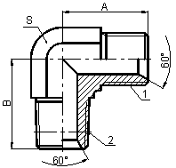 ELBOW BSP MALE 60°SEAT/BSPT MALE