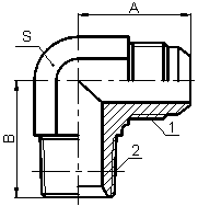 ELBOW JIC MALE 37° CONE/BSPT MALE